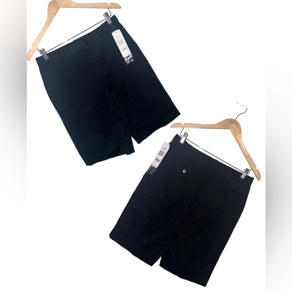 NWT Ralph Lauren Active Black High Rise Belted Bermuda Shorts Size 6